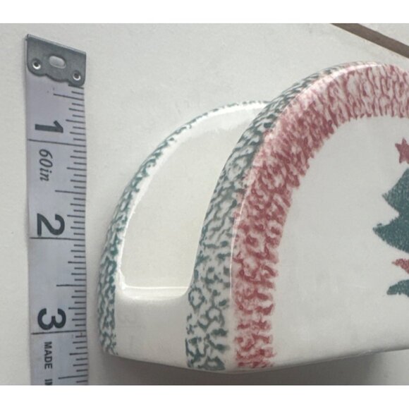 Ceramic Winter Holidays Christmas Tree Napkin Holder and Spoon Holder (READ) - Picture 11 of 16